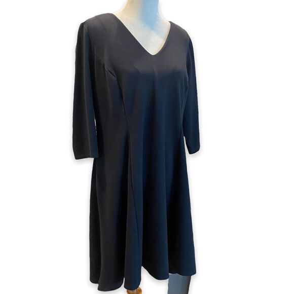 Lane Bryant Black Midi Tunic Skater Flowy Thick Warm Dress - Picture 2 of 7